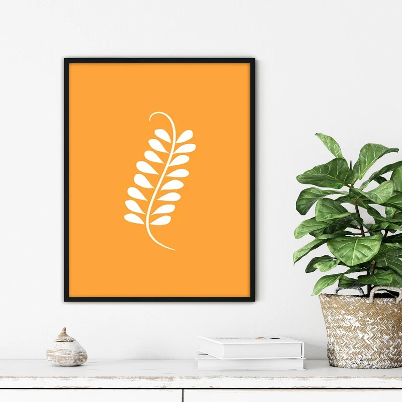 تابلو آتریسا طرح برگ مدرن مدل ATFF379 فریم مشکی