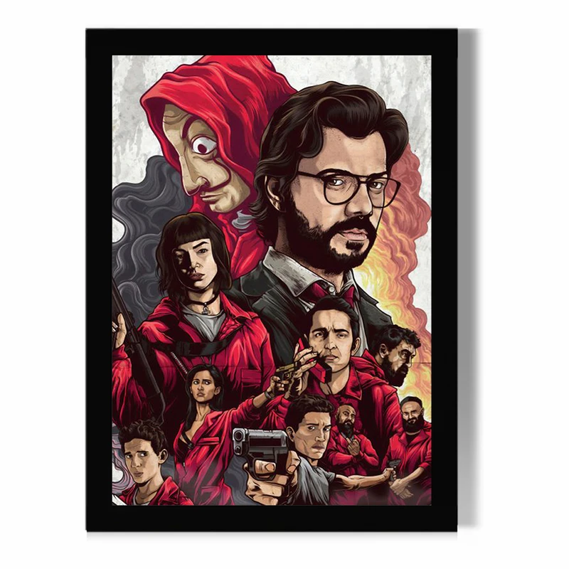 تابلو مدل دیواری طرح سریال خانه کاغذی | Money Heist کد FD203