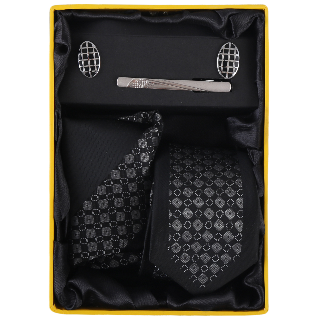 ست کراوات و دستمال جیب و دکمه سردست مردانه فرانکو فروزی مدل F-101816