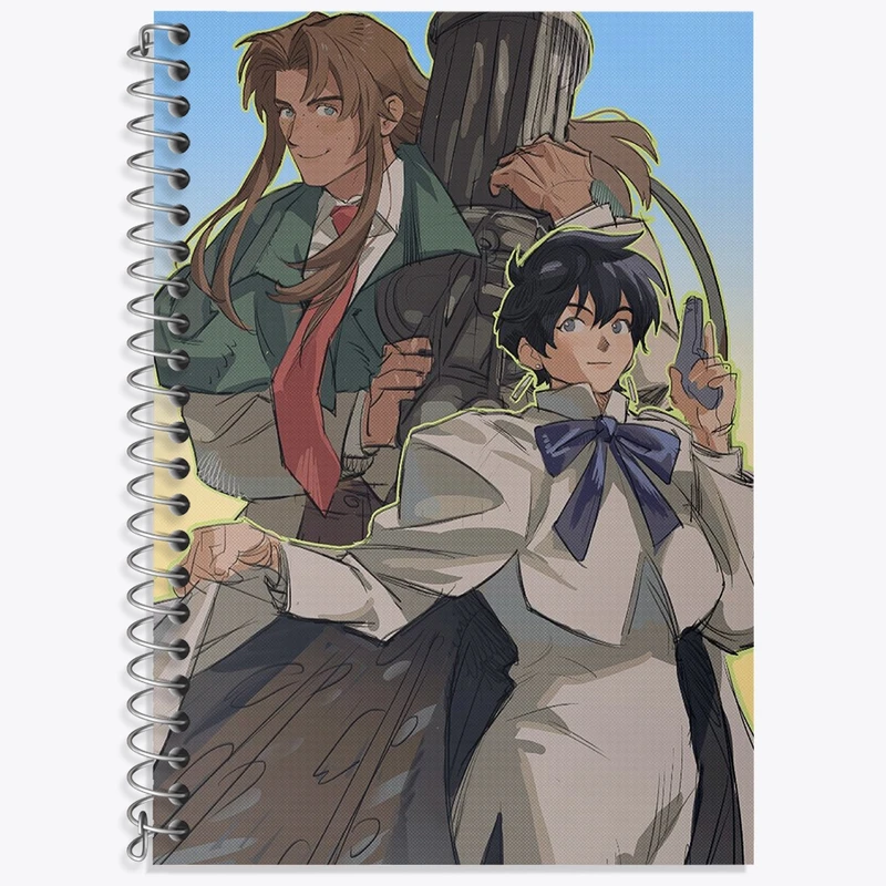 دفتر زبان 50 برگ خندالو مدل دو خط طرح ماریل و مایلی انیمه تریگان (Trigun) کد 36262