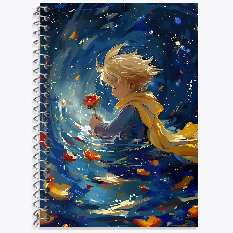 دفتر زبان 50 برگ خندالو مدل سه خط طرح شازده کوچولو کد N3054