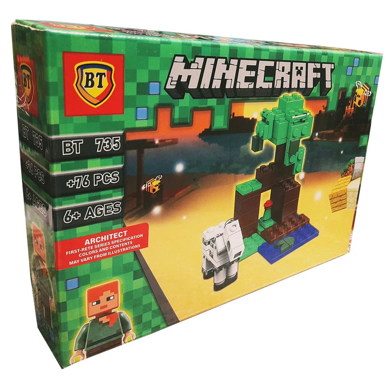 ساختنی 76 تکه ناب سل مدل  بی تی ماینکرافت کد 76pcs Minecraft build 735