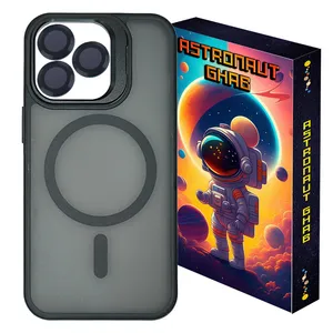 کاور استرونات قاب مدل مگ سیف  طرح Magmatt مناسب برای گوشی موبایل اپل iPhone 14 Pro Max به همراه محافظ لنز