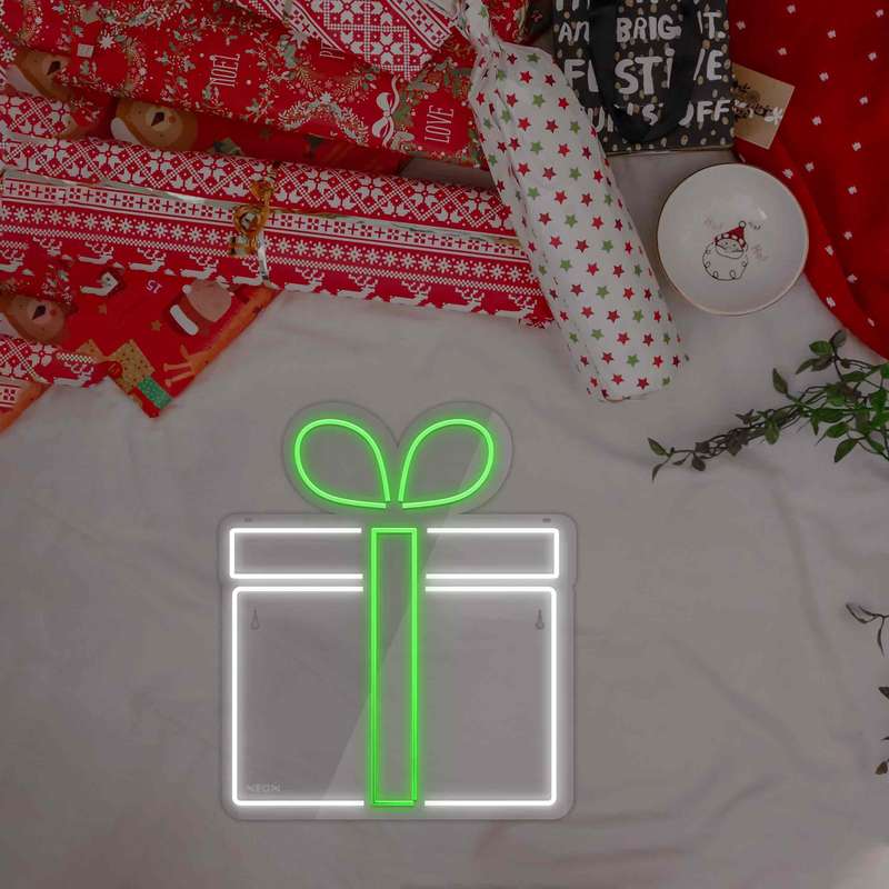 چراغ دیواری نئون دیزاین طرح Gift-Box_GR