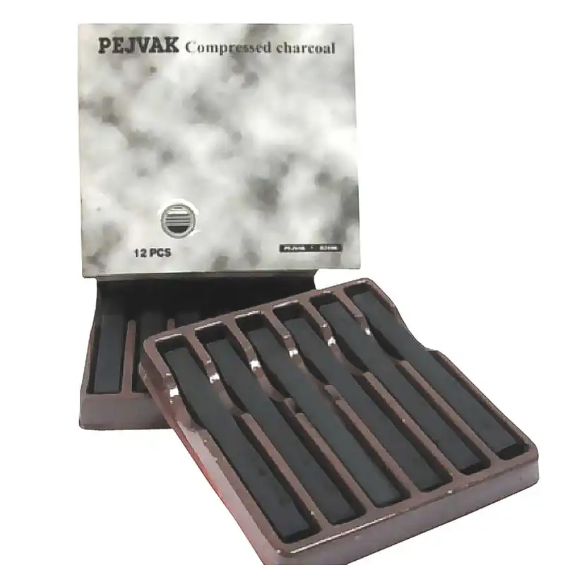 زغال طراحی پژواک مدل compressed charcoal کد 82496 بسته 12 عددی