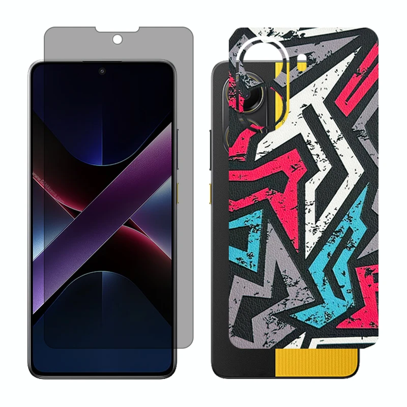 محافظ صفحه نمایش حریم شخصی گلس مدل Together مناسب برای گوشی موبایل شیائومی Poco X7 Pro به همراه برچسب پوششی پشت گوشی