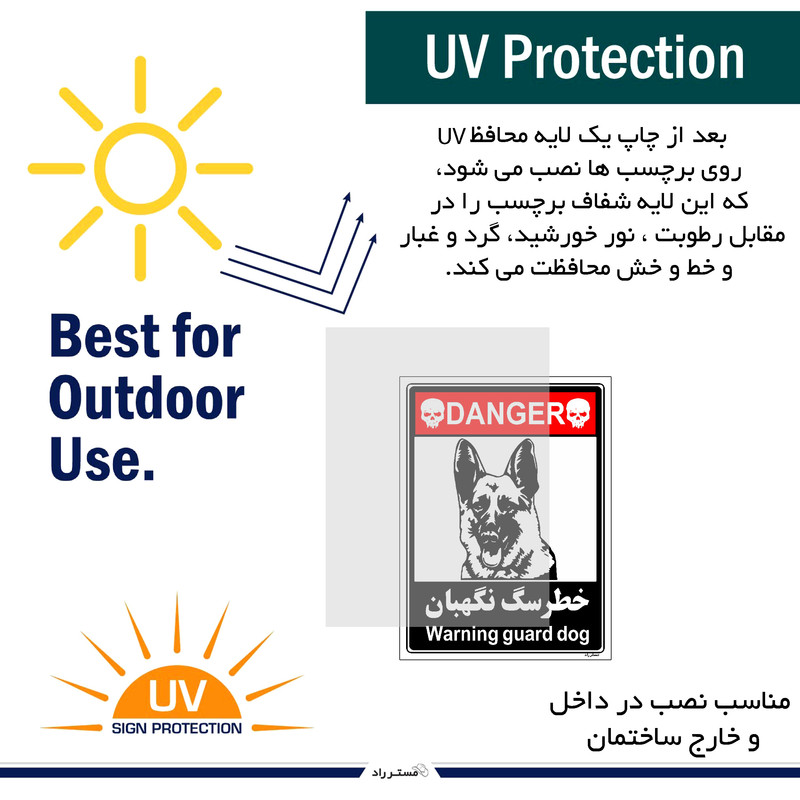 برچسب ایمنی مستر راد طرح خطر سگ نگهبان مدل HSE-OSHA-111