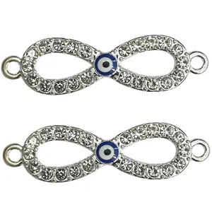 آویز دستبند مدل چشم و نظر نگین دار AD409 مجموعه 2 عددی