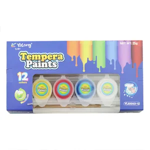 گواش 12 رنگ یالونگ مدل TEMPERA به همراه قلم مو