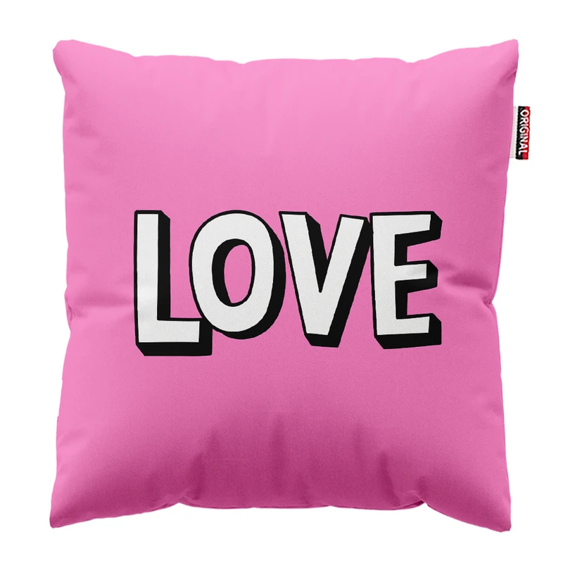 کوسن پاد آفرین مدل مینیمال طرح LOVE کد PK402788 سایز 40*40 سانتی متر