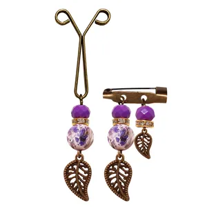 ست گیره روسری و سنجاق سینه زنانه مدل PM84