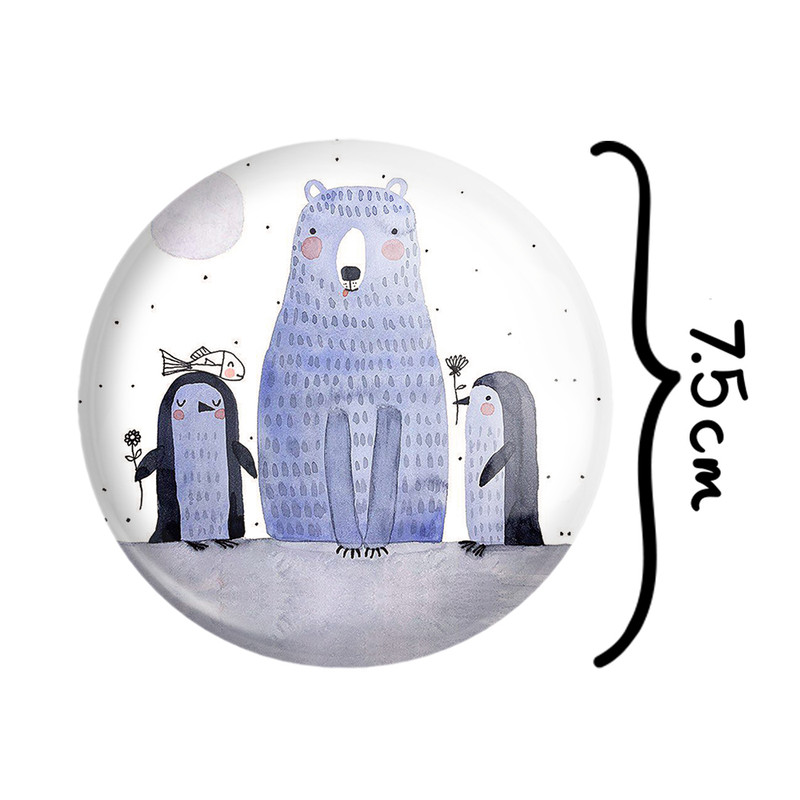 آینه جیبی خندالو طرح خرس و پنگوئن مدل تاشو کد 5229