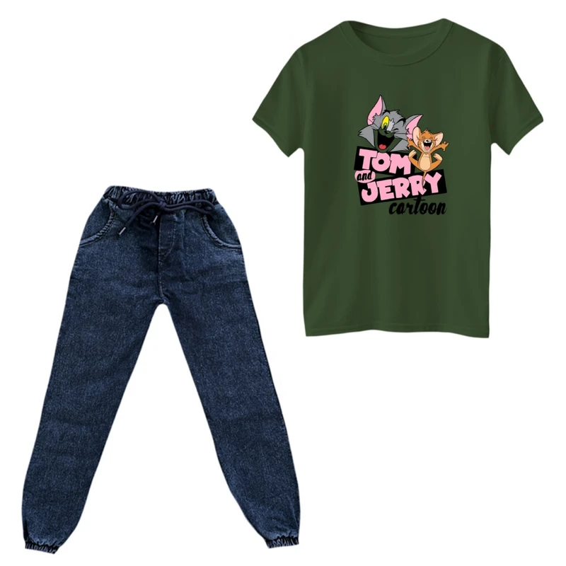 ست تی‌شرت و شلوار پسرانه مدل تام و جری