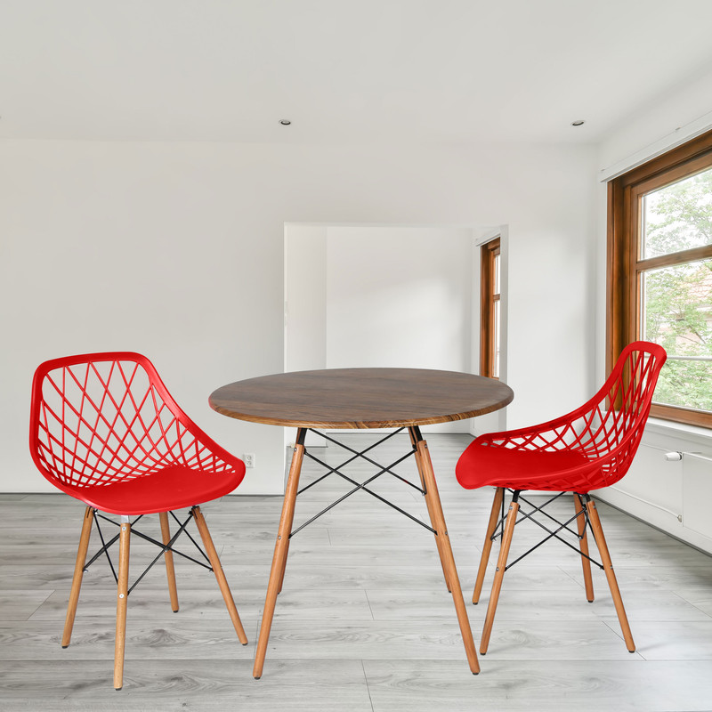 میز و صندلی ناهارخوری دو نفره مدل الماس فایبرگلاس پایه ایفلی GCH