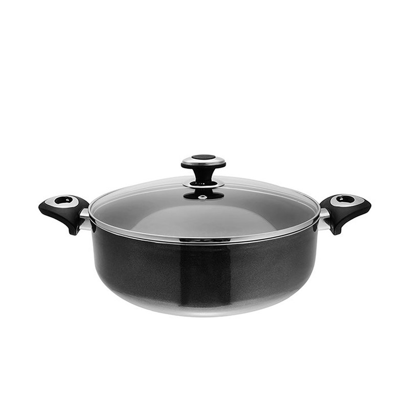 قابلمه کوتاه گرانیتا زرساب با در شیشه ای مدل GT-428KG سایز 28