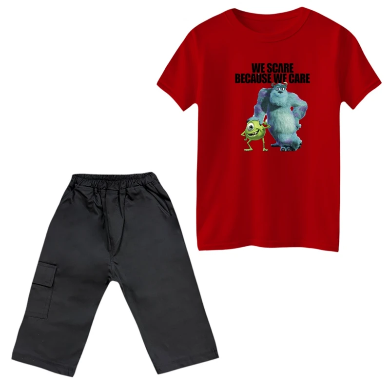 ست تی‌شرت و شلوارک پسرانه مدل کارخانه هیولاها