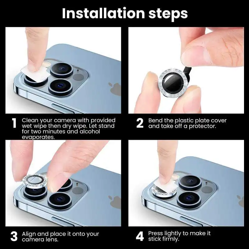 محافظ لنز دوربین مدل diamond مناسب برای گوشی موبایل اپل iphone 14 promax