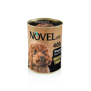 کنسرو غذای سگ نوول لوکس مدل پته طعم گوشت گاو و سیرابی وزن 400 گرم