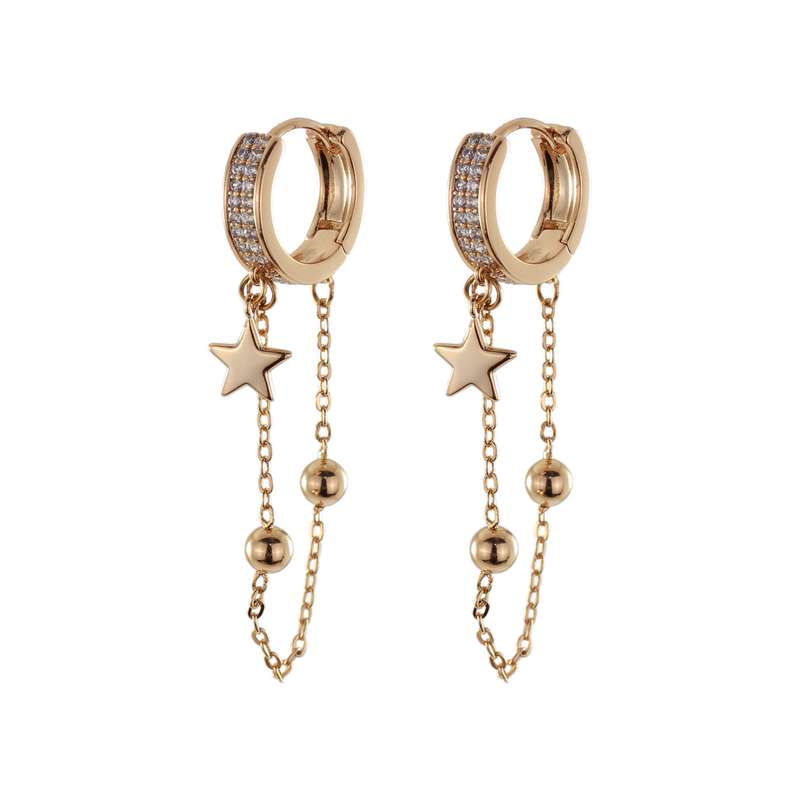 گوشواره زنانه ژوپینگ مدل ستاره کد AAC-290 گوشواره زنانه ژوپینگ مدل ستاره کد AAC-290