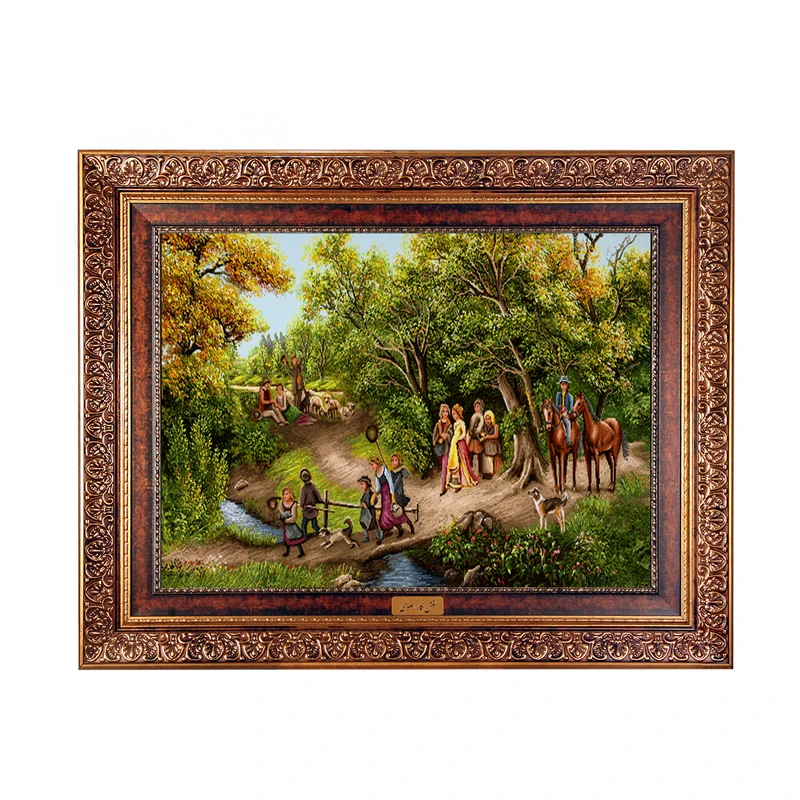 تابلو فرش ماشینی نقش نگار رضوی طرح منظره کد 741C