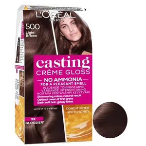 کیت رنگ مو لورآل مدل casting gloss شماره 500 حجم 48 میلی لیتر رنگ قهوه ای روشن