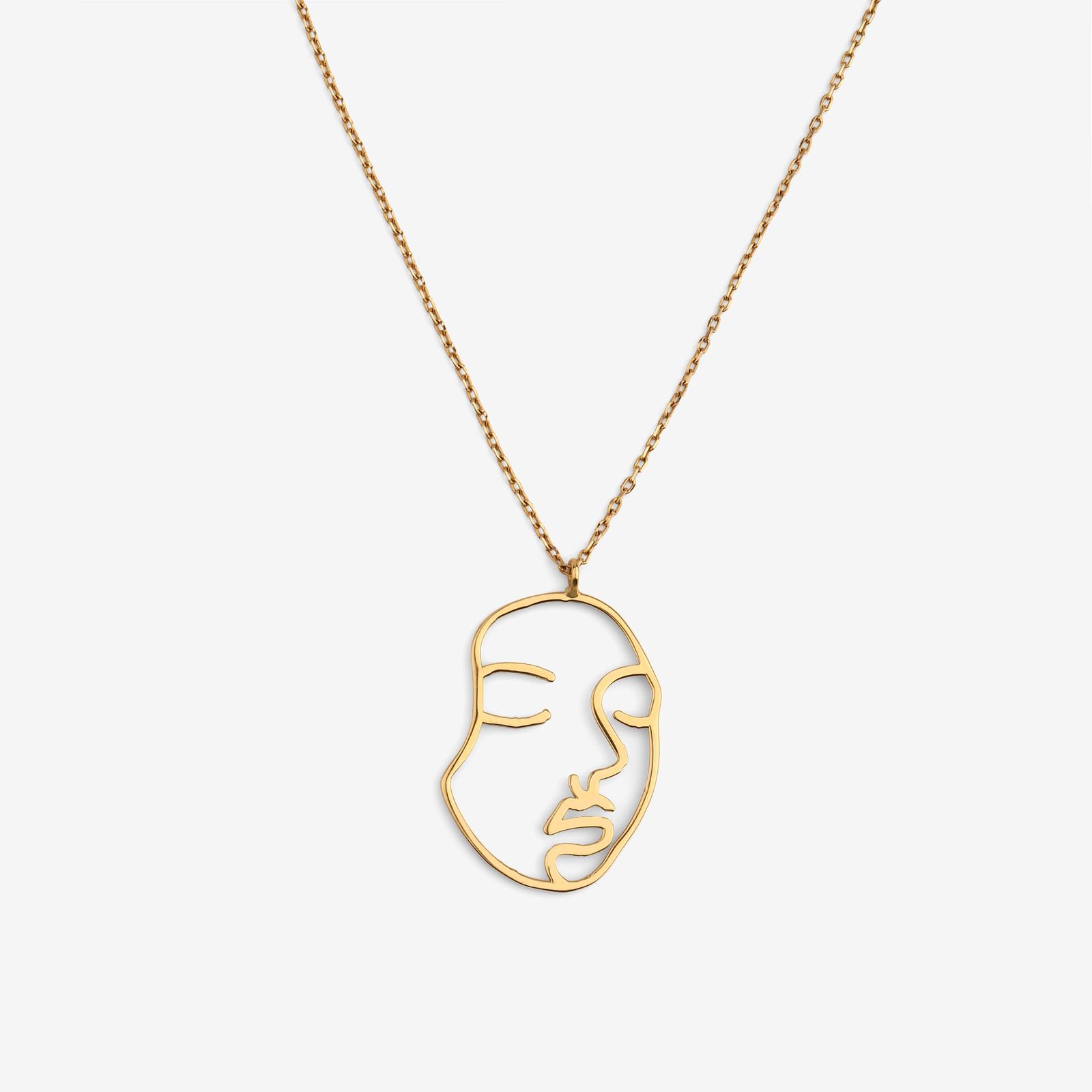 گردنبند طلا 18 عیار زنانه با زنجیر حلقه‌ای (فلامینگو) وی گالری مدل رخ مینیمال کد NB9377 -  - 1