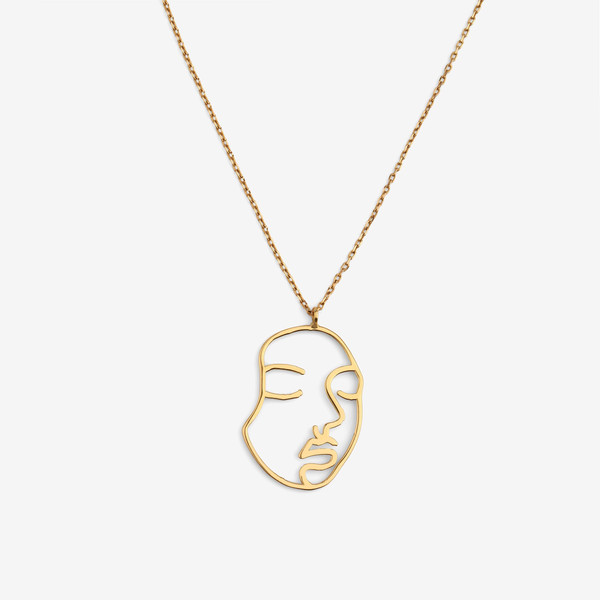 گردنبند طلا 18 عیار زنانه با زنجیر حلقهای (فلامینگو) وی گالری مدل رخ مینیمال کد NB9377