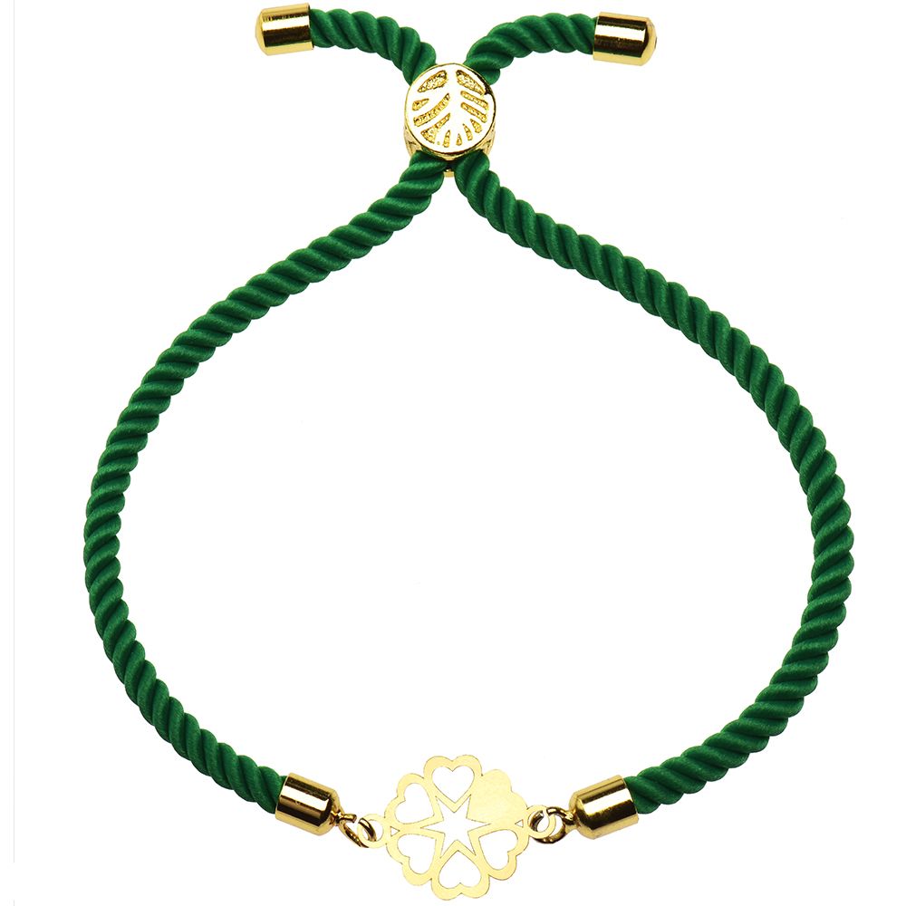 دستبند طلا 18 عیار زنانه کرابو طرح گل و قلب مدل Kr1592 -  - 1