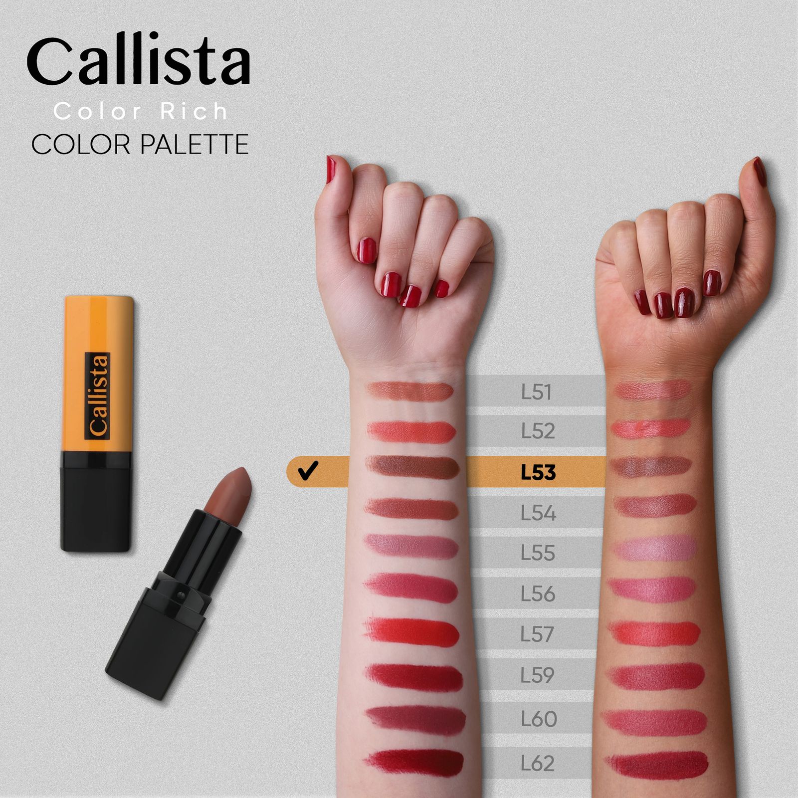 رژ لب جامد کالیستا مدل Color Rich شماره L53 -  - 2