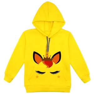هودی دخترانه مدل تکشاخ F150 رنگ زرد