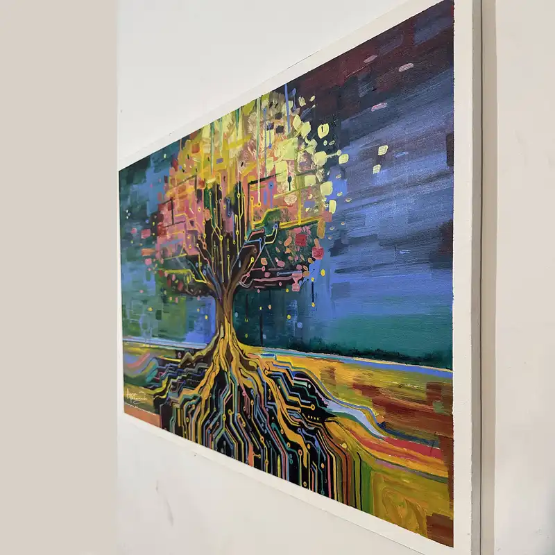 تابلو نقاشی مدل سنتز تکنو-ارگانیک