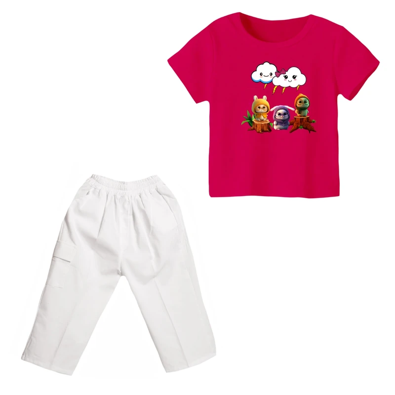 ست تی شرت و شلوارک دخترانه مدل خرگوش کد 10