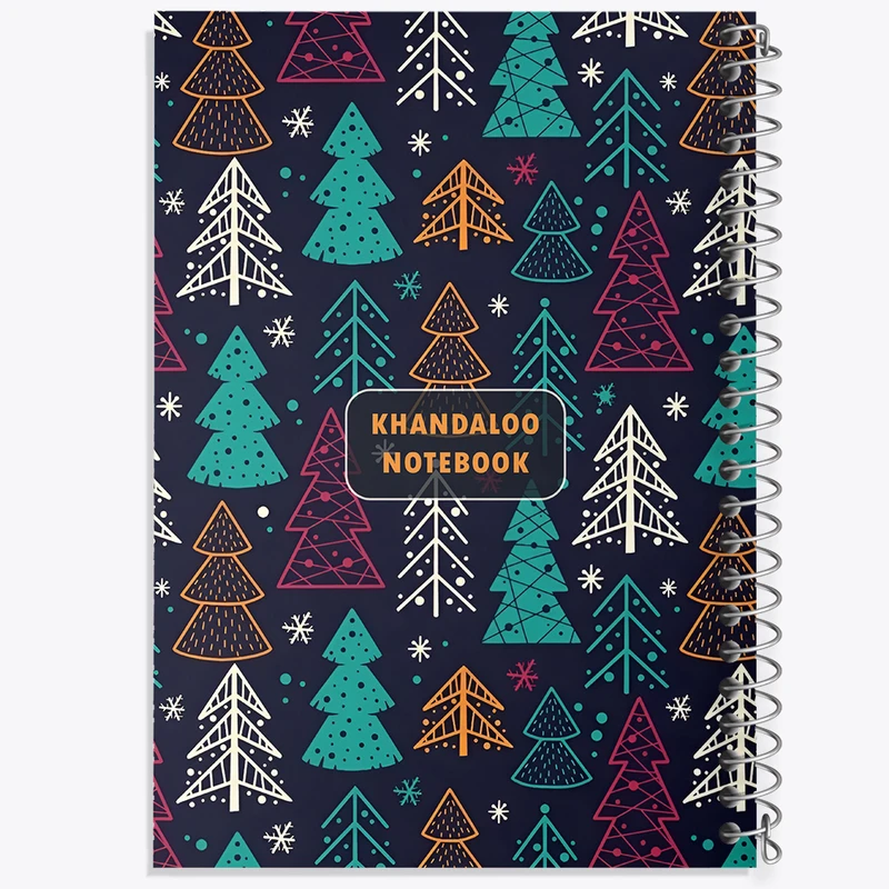 دفتر مشق 50 برگ خندالو طرح پترن درخت کاج کد N5833