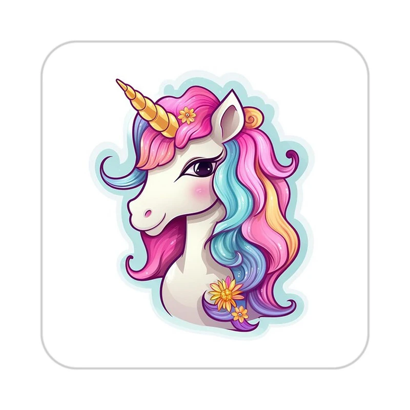 زیر لیوانی کاکتی طرح اسب تک شاخ و یونیکورن مدل mp31205