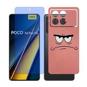 Glass Together model matte anti blue Screen Protector Suitable for Xiaomi Poco X6 Pro Mobile Phone with Back cover sticker