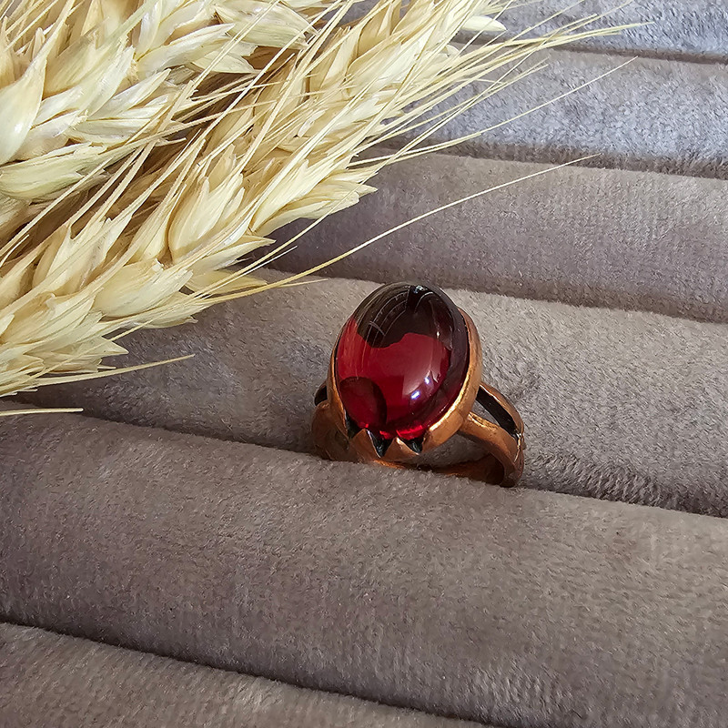 انگشتر دست‌ساز زنانه مدل مسی کد S244