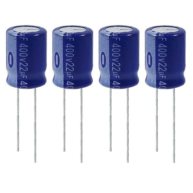 خازن الکترولیت 22 میکروفاراد 400 ولت آکسبوم مدل TEC-22400 بسته 4 عددی