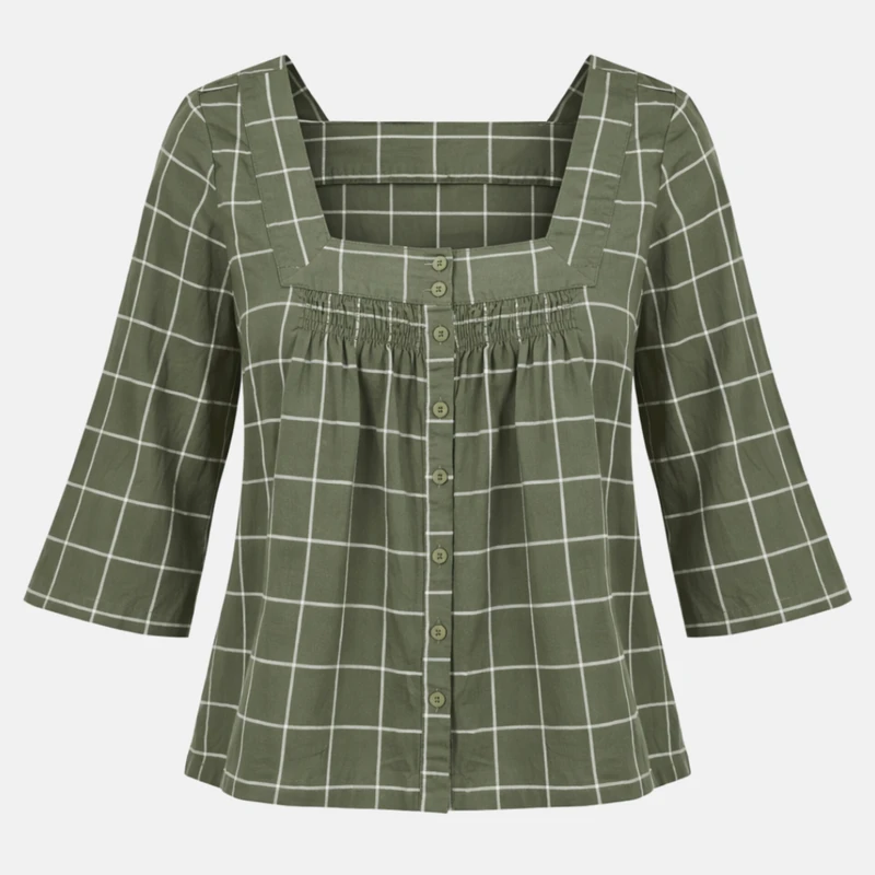 شومیز آستین بلند یقه باز زنانه مدل 1048