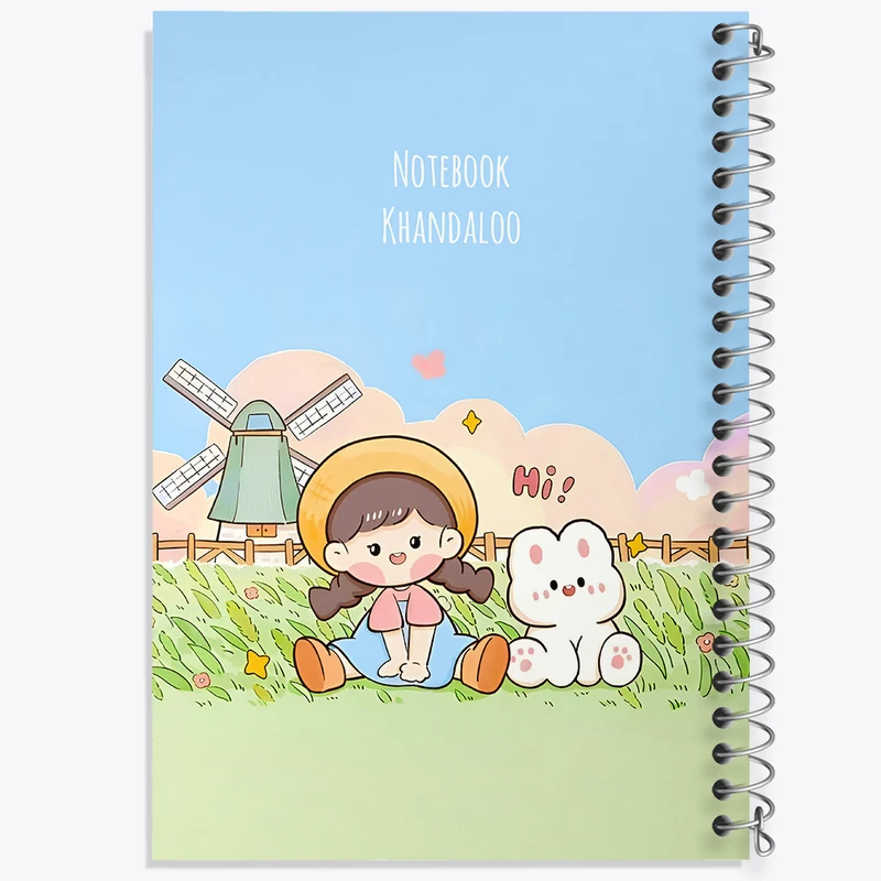 دفتر ژورنال نویسی 50 برگ خندالو مدل نقطه ای طرح دخترانه کیوت کد N3926