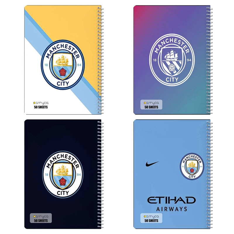 دفتر نقاشي 50 برگ کارنيکا طرح منچستر سیتی Manchester City کد 17926 مجموعه 4 عددی