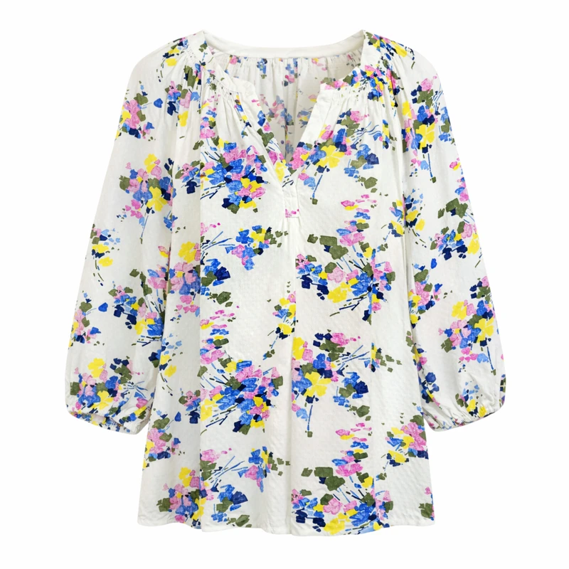 بلوز آستین سه ربع یقه هفت زنانه مدل 1035