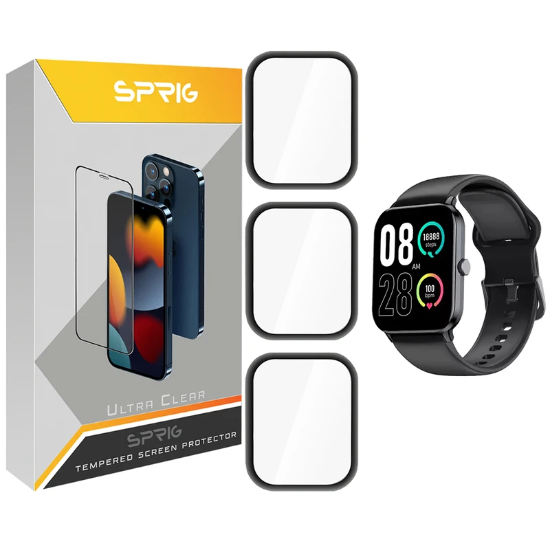 محافظ صفحه نمایش نانو اسپریگ مدل SPG مناسب برای ساعت هوشمند شیائومی QCY GTC بسته سه عددی