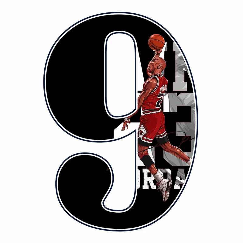 استند رومیزی تولد مدل عدد 9 طرح جردن کد 1862