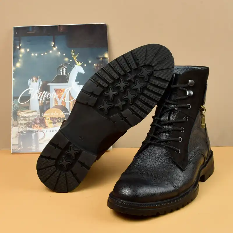 نیم بوت مردانه مدل چرم طبیعی بلنزا استراکچر BK.1836