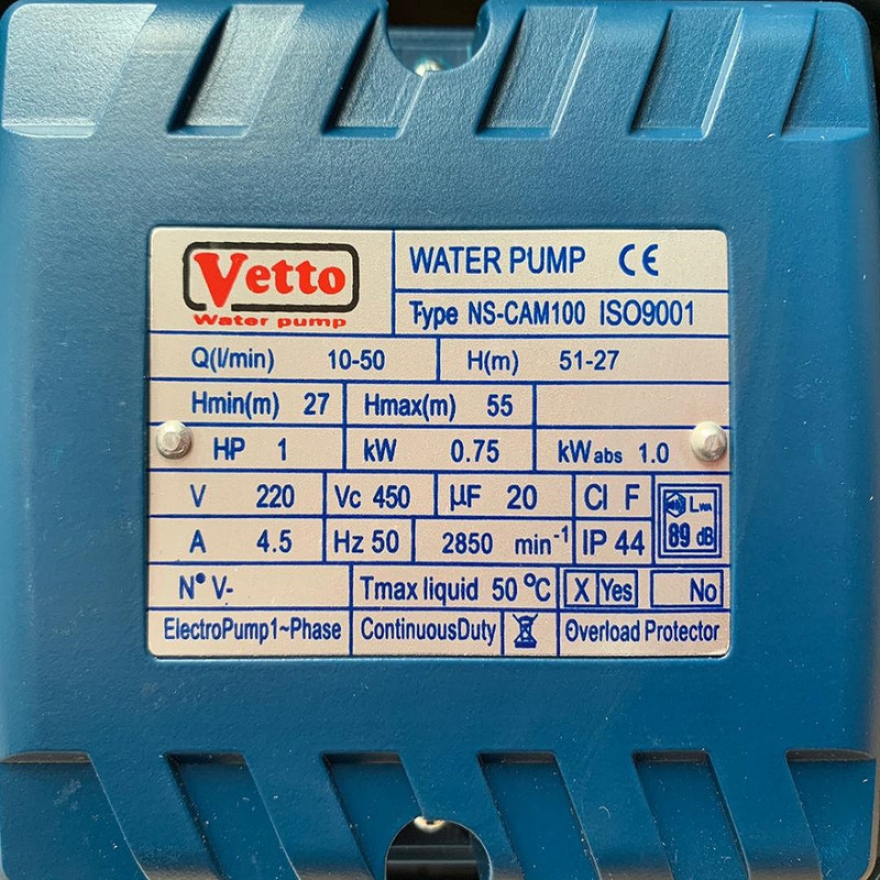 پمپ آب ویتو مدل NS-CAM100