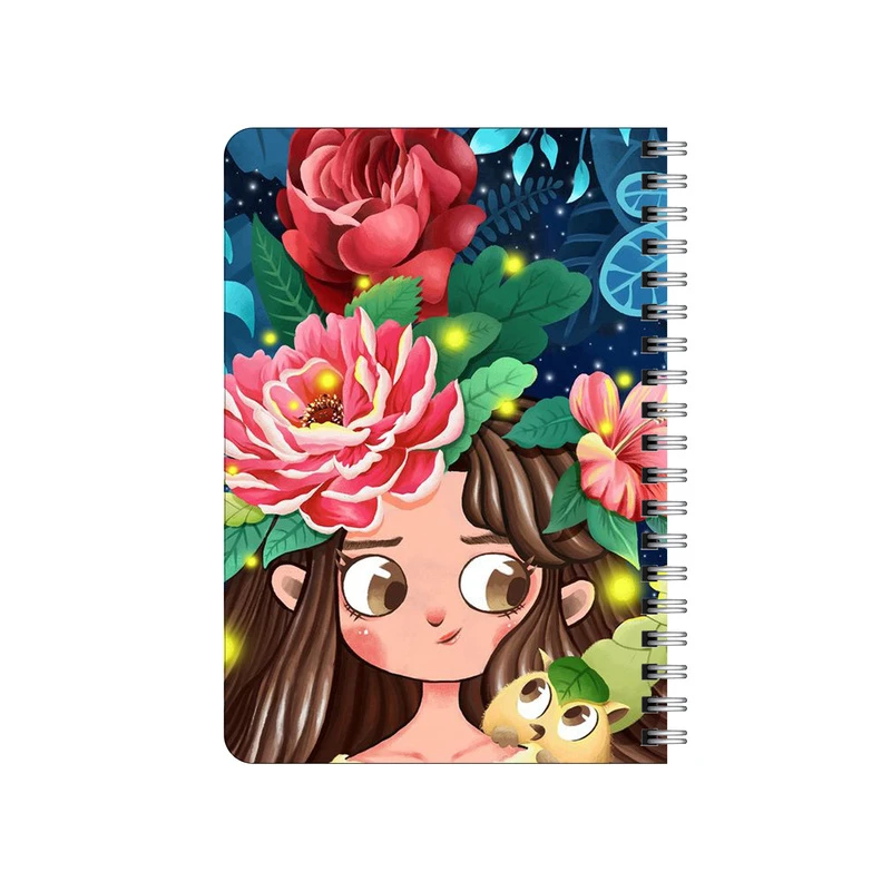 دفترچه یادداشت بامبیلیپ مدل چوبی طرح دختر و تاج گل کد 0597271