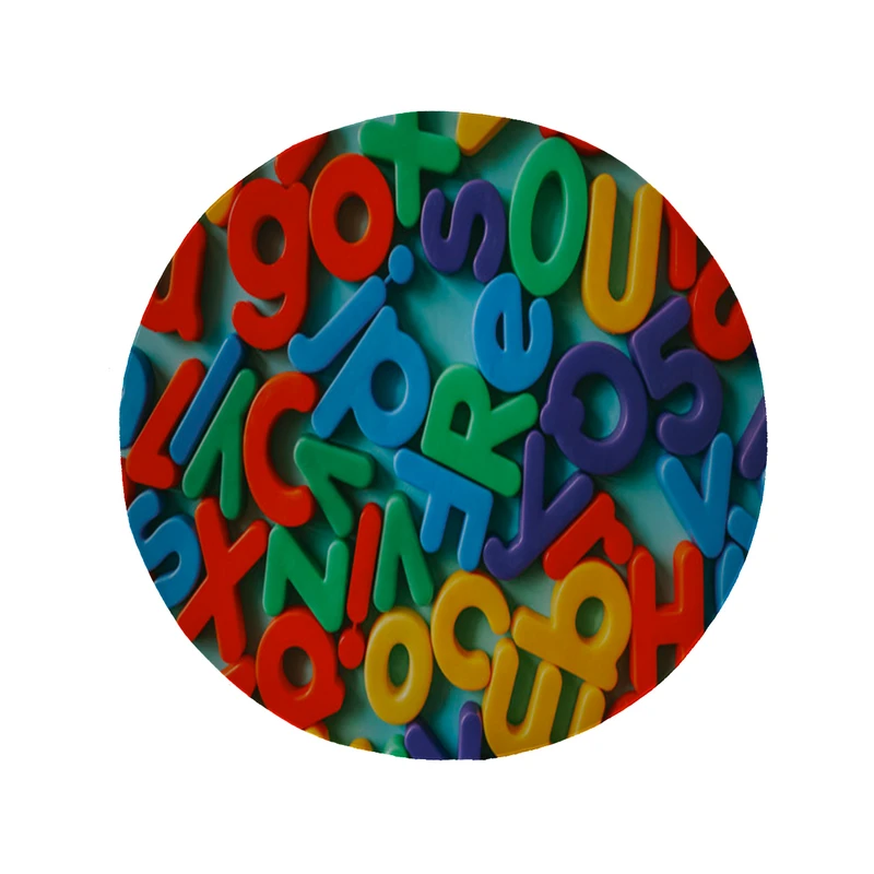    پادری مدل دایره طرح حروف لاتین کد 8101 سایز 90 × 90 سانتی متر