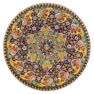 بشقاب میناکاری سفالی زمانیان کد ZMN30029