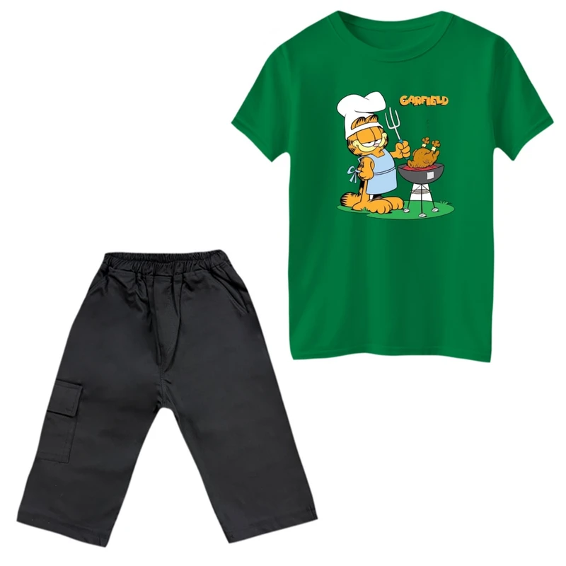 ست تی‌شرت و شلوارک پسرانه مدل گارفیلد کد 20
