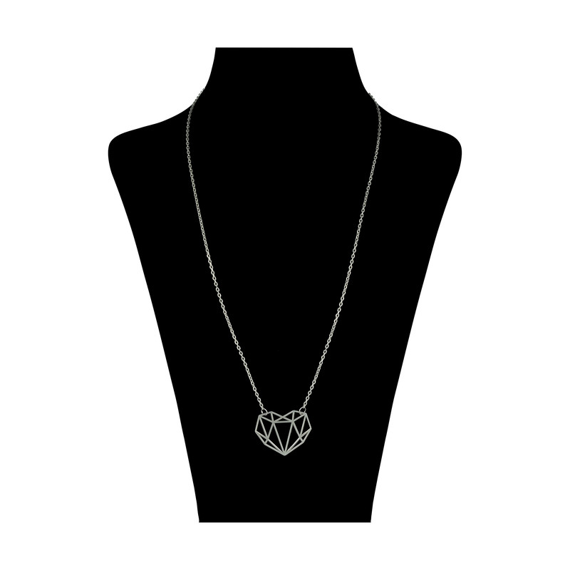 گردنبند نقره زنانه طرح قلب کد DG004